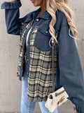 Anokhinaliza Plaid Button Up Dropped Shoulder Jacket