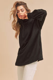 Anokhinaliza Aemi+Co Exposed Seam Half Zip Drop Shoulder Sweatshirt