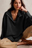 Anokhinaliza Exposed Seam Side Slit Long Sleeve Sweatshirt