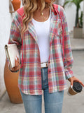 Anokhinaliza Plaid Long Sleeve Hooded Jacket