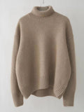 Anokhinaliza Turtleneck Dropped Shoulder Long Sleeve Sweater