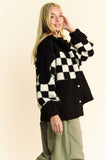 Anokhinaliza Davi & Dani Full Size Checkered Snap Down Faux Fur Jacket