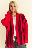 Anokhinaliza Davi & Dani Cable-Knit Color Block Open Front Cardigan