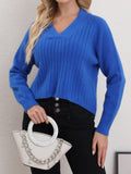 Anokhinaliza V-Neck Long Sleeve Sweater