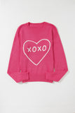 Anokhinaliza XOXO Round Neck Drop Shoulder Sweater