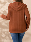 Anokhinaliza Plus Size Button Detail Long Sleeve Hoodie