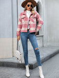 Anokhinaliza Plaid Button Up Dropped Shoulder Jacket