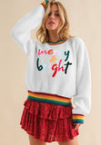 Anokhinaliza MERRY & BRIGHT Ribbed Round Neck Sweater