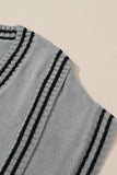 Anokhinaliza Striped Trim V-Neck Sweater Vest