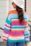 Anokhinaliza Striped Round Neck Drop Shoulder Sweater