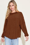 Anokhinaliza Basic Bae Full Size Ribbed Round Neck Long Sleeve T-Shirt