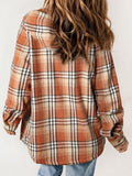 Anokhinaliza Plaid Snap Down Plush Hooded Jacket