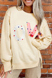 Anokhinaliza LOVE Patch Round Neck Sweater