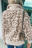 Anokhinaliza Leopard Half Zip Long Sleeve Sweater