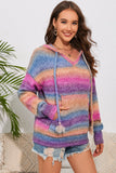 Anokhinaliza Multicolor Dropped Shoulder Hooded Sweater