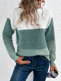 Anokhinaliza Color Block Drop Shoulder Long Sleeve Sweater