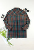 Anokhinaliza Plaid Collared Neck Button Up Jacket