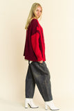 Anokhinaliza Davi & Dani Cable-Knit Color Block Open Front Cardigan