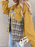 Anokhinaliza Plaid Button Up Dropped Shoulder Jacket