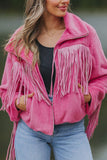 Anokhinaliza Fringed Zip Up Fleece Jacket