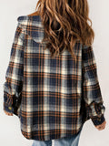 Anokhinaliza Plaid Snap Down Plush Hooded Jacket