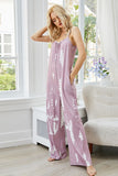 Anokhinaliza Shiny Tie-Dye Spaghetti Strap Jumpsuit with Pockets