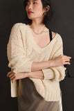 Anokhinaliza V-Neck Dropped Shoulder Sweater