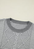 Anokhinaliza Striped Round Neck Dropped Shoulder Sweater