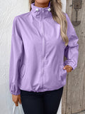 Anokhinaliza Ivy Lane Pocketed Zip Up Long Sleeve Jacket