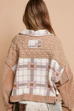 Anokhinaliza POL Corduroy Jacquard Patchwork Button Up Jacket