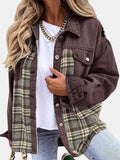 Anokhinaliza Plaid Button Up Dropped Shoulder Jacket