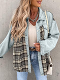 Anokhinaliza Plaid Button Up Dropped Shoulder Jacket