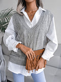 Anokhinaliza Openwork V-Neck Sweater Vest