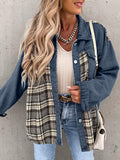 Anokhinaliza Plaid Button Up Dropped Shoulder Jacket