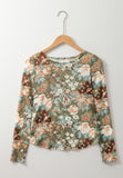 Anokhinaliza Floral Round Neck Long Sleeve T-Shirt