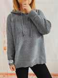 Anokhinaliza Drawstring Long Sleeve  Hooded Sweater