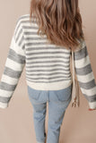 Anokhinaliza Striped Round Neck Dropped Shoulder Sweater