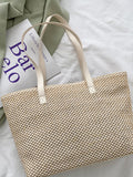 Anokhinaliza Solid Color Woven Tote Bag