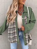 Anokhinaliza Plaid Button Up Dropped Shoulder Jacket