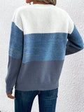 Anokhinaliza Color Block Drop Shoulder Long Sleeve Sweater