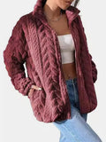 Anokhinaliza Fuzzy Zip Up Long Sleeve Jacket