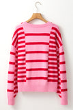 Anokhinaliza Striped Round Neck Dropped Shoulder Sweater