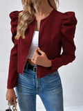 Anokhinaliza Zip Up Puff Sleeve Jacket