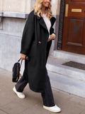 Anokhinaliza Pocketed Collared Neck Long Sleeve Coat