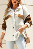 Anokhinaliza Color Block Collared Neck Sherpa Jacket