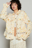 Anokhinaliza POL Raw Hem Lace Patch Flounce Sleeve Jacket