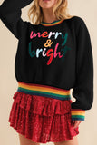 Anokhinaliza MERRY & BRIGHT Ribbed Round Neck Sweater