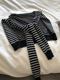 Anokhinaliza Striped Contrast Knit Wrap