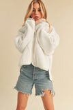 Anokhinaliza Aemi+Co Zip Up Drop Shoulder Fleece Jacket