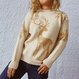 Anokhinaliza Reindeer and Snowflake Pattern Sweater